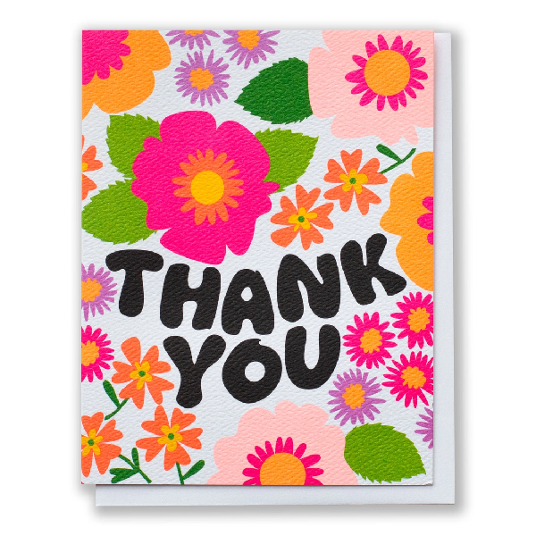 Groovy Floral Thank You Card