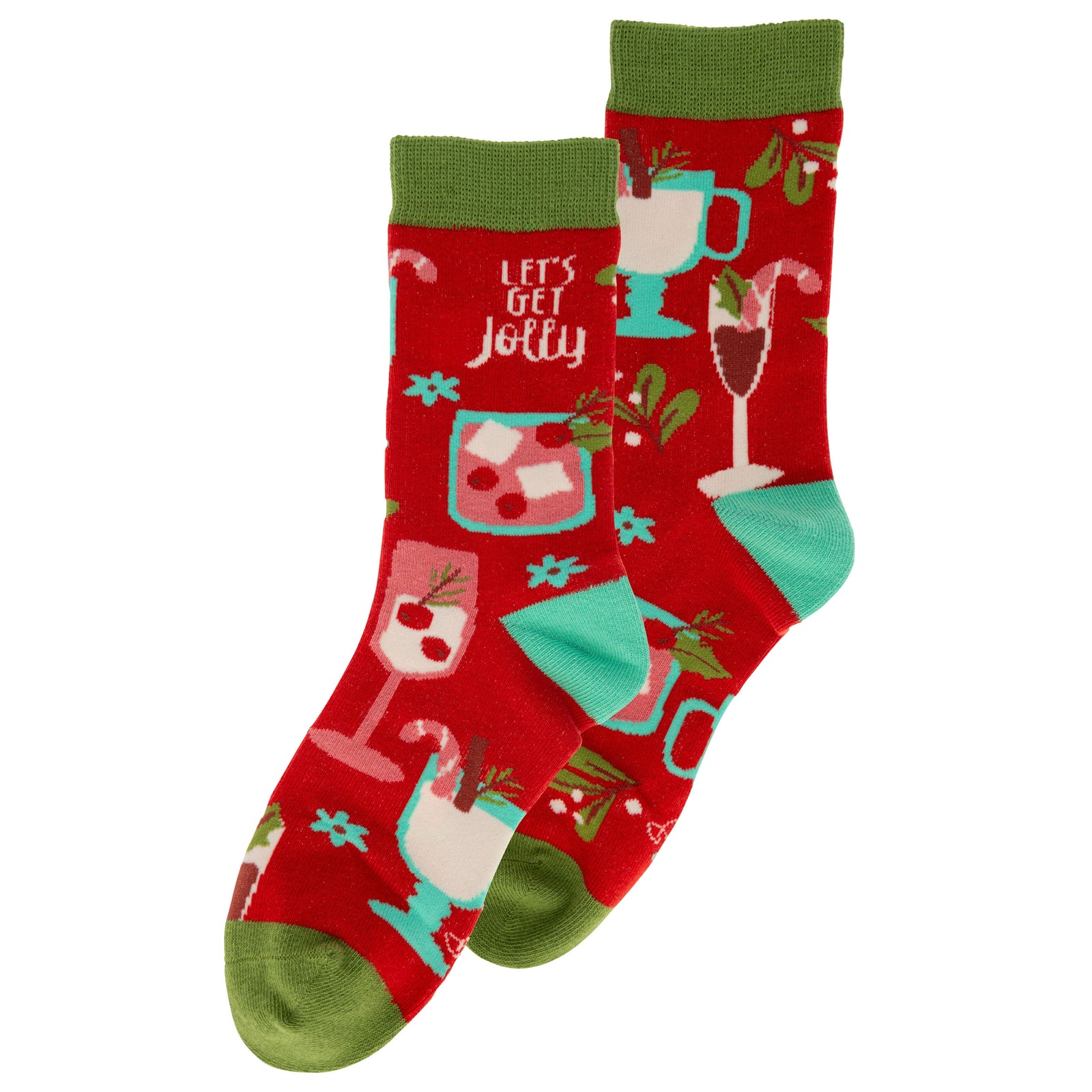 Let's Get Jolly Cocktails Holiday Socks