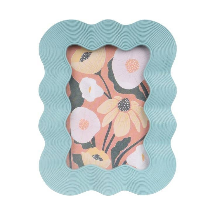 Aqua Blue Wave 4" x 6" Photo Frame