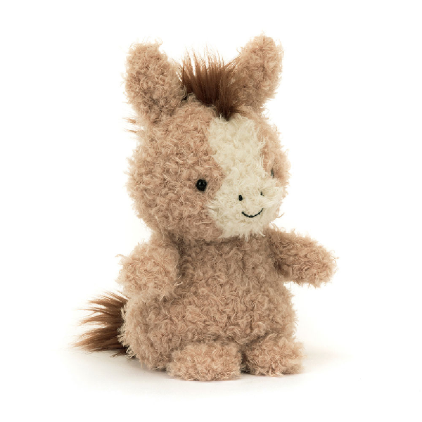 adorably soft plushie of a smiling horse by popular brand Jellycat.