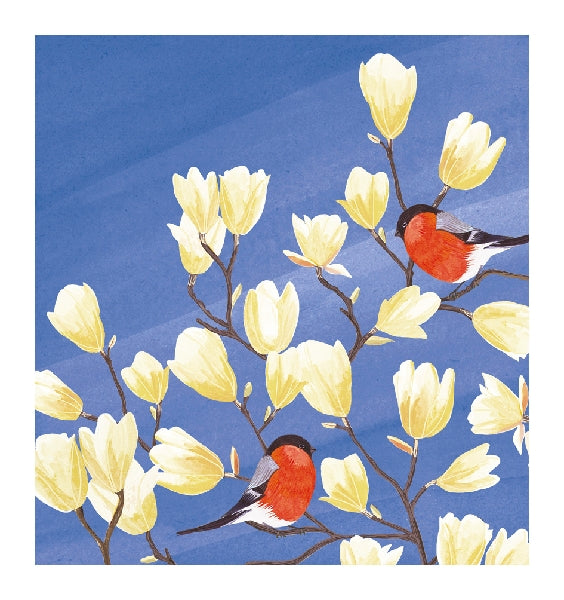 Birds In Magnolia Tree Blank Art Card