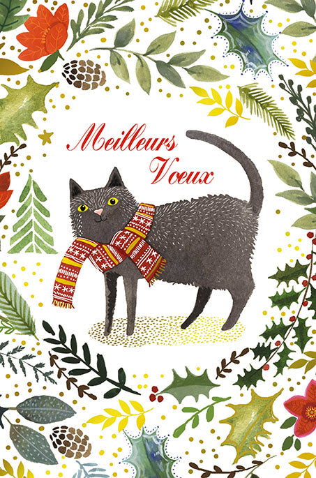 Meilleurs Voeux Kitty French Christmas Card