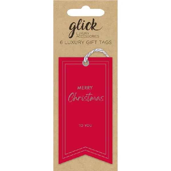 Red Elegance Christmas Gift Tags Set