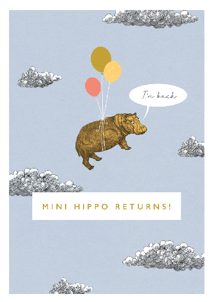 Mini-Hippo Returns Birthday Card
