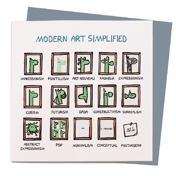 Modern Art Simplified Blank Humor Card