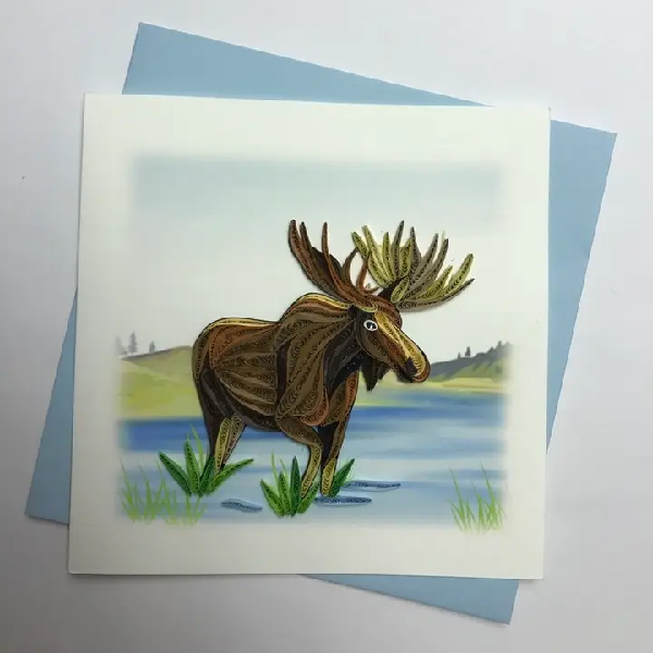 Moose Quilling Blank Art Card