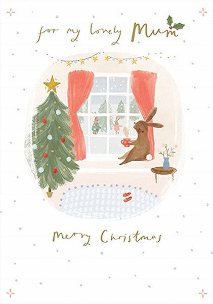 Lovely Mum Bunny Christmas Card