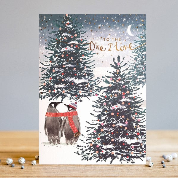 The One I Love Penguins Christmas Card