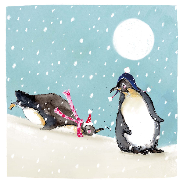 Snow Penguins Christmas Card