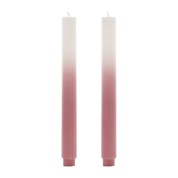 Pink Ombre Taper Candle Set