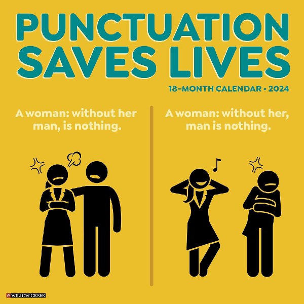 2024 Wall Calendar | Punctuation Saves Lives