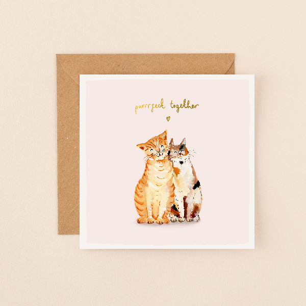 Purrfect Together Love Card