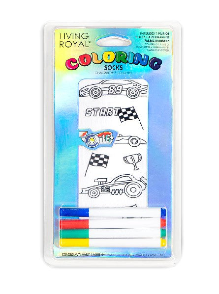 Living Royal Kids Colouring Socks | Racecar