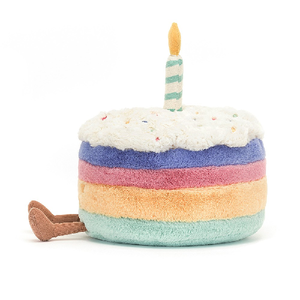 Jellycat Amuseables Rainbow Birthday Cake Plush