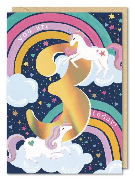 3rd Birthday Rainbows Age Birthday Card
