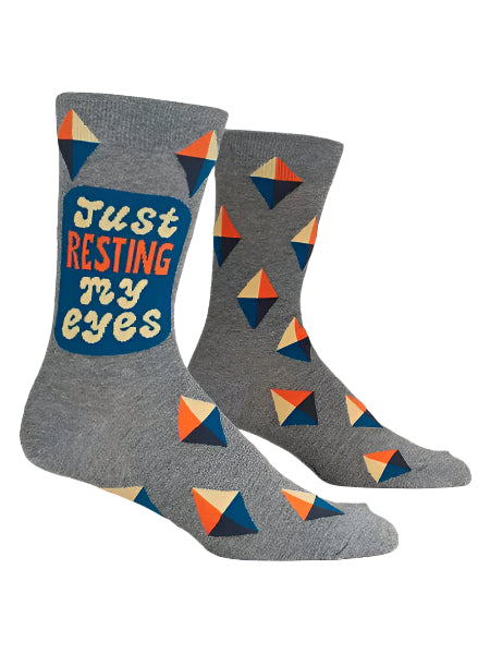 Blue Q Men's Crew Socks | Resting My Eyes
