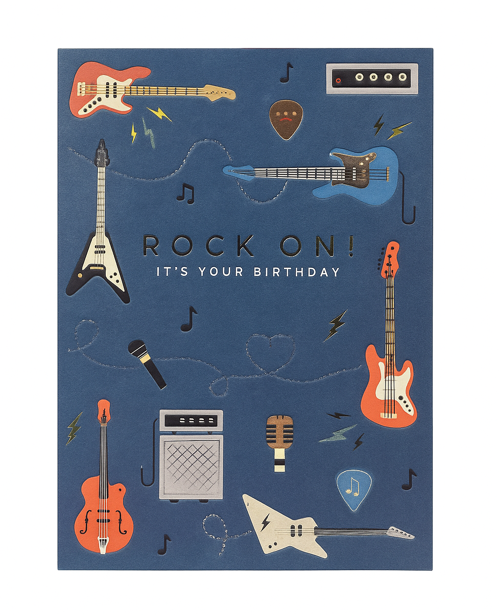 Rock On! Birthday Card