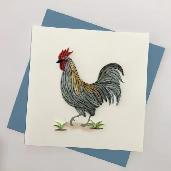 Rooster Quilling Blank Art Card