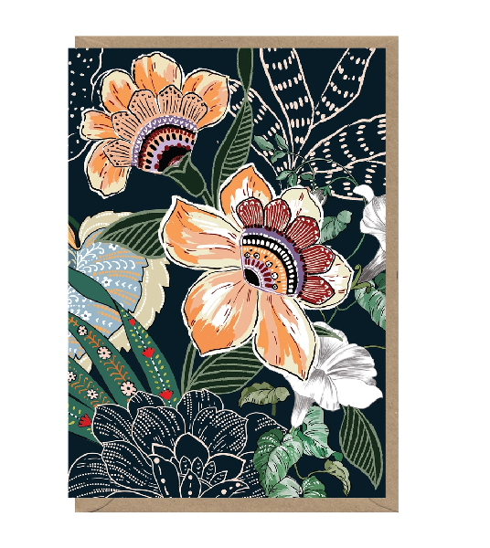 Sarasa Flowers Blank Art Card