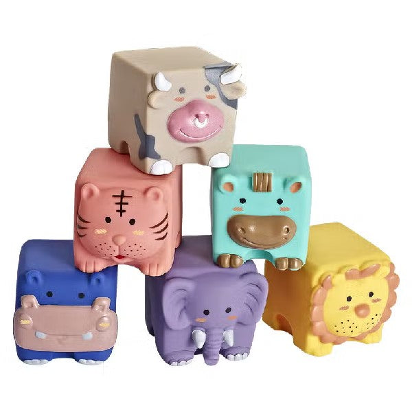 Silicone Stacking Baby Blocks | Animals