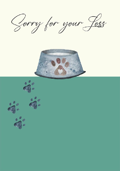 Paw Print Pet Sympathy Card