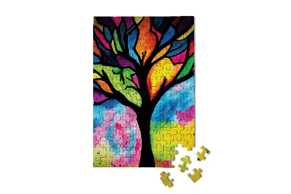 MicroPuzzles 150 Piece Mini Jigsaw Puzzle | Stained Glass Tree