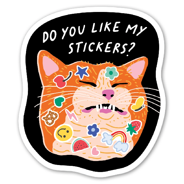 Stickers On Cat Sticker