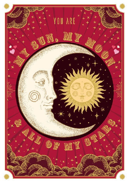 Sun, Moon And Stars Love Card