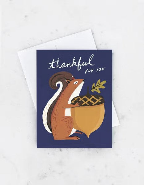 Thankful Squirrel Thanksgiving Card