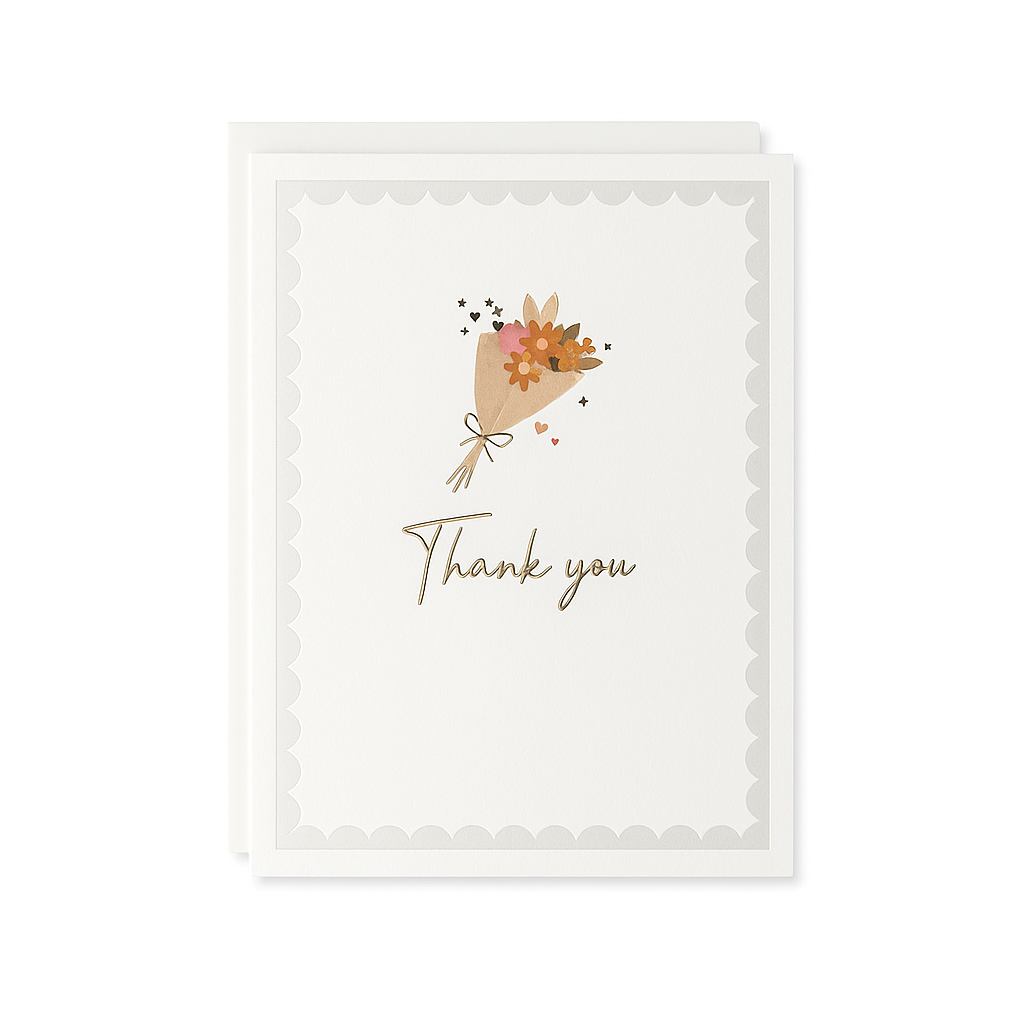 Flower Bouquet Thank You Card