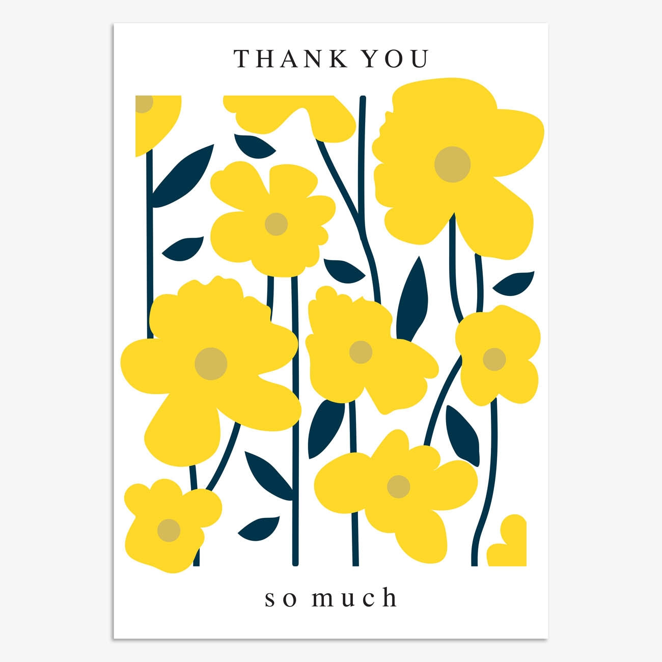 Yellow Flowers Thank You Card