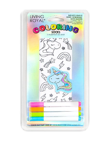 Living Royal Kids Colouring Socks | Unicorn Galaxy