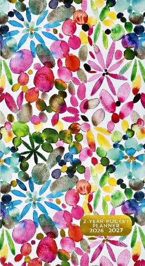 Peter Pauper 2026-27 2-Year Pocket Planner | Watercolor Garden