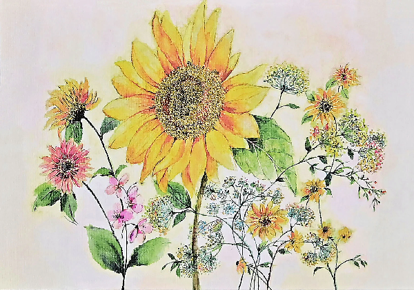 Watercolour Sunflower Blank Notecards