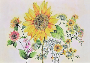 Watercolour Sunflower Blank Notecards