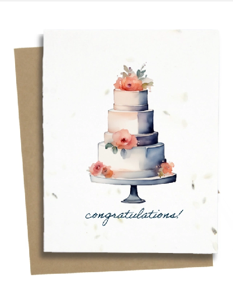 Cake Plantable Wedding Card