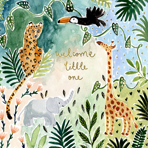 Safari Animals Baby Card