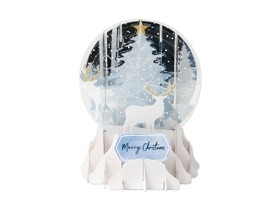 White Tree Pop Up Snow Globe Card