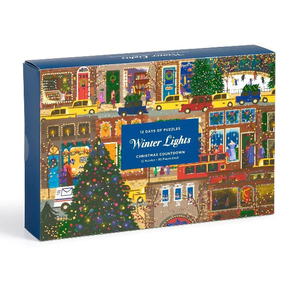 Galison Advent Puzzle | Winter Lights: 12 Days Of Puzzles