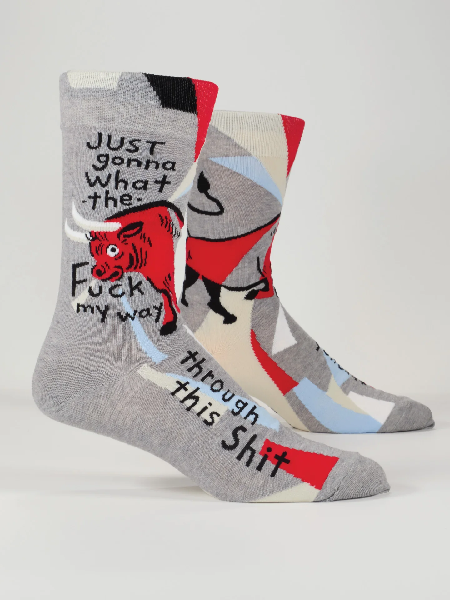 Blue Q Men's Crew Socks | WTF My Way Through