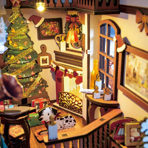 DIY Miniature Book Nook Kit | Christmas Indoor Scene
