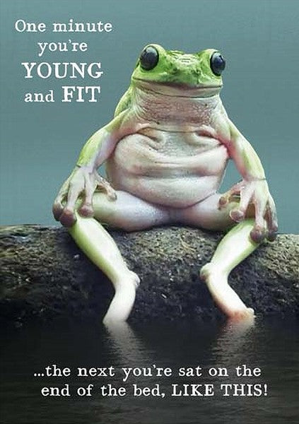 Young And Fit Frog Birthday Card