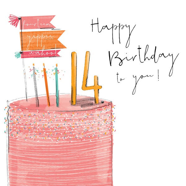 14 Pink Cake Birthday Card