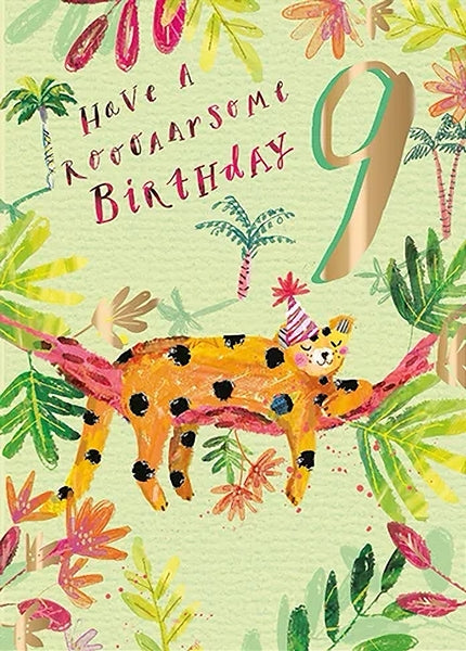 8th Cheetah Birthday Card