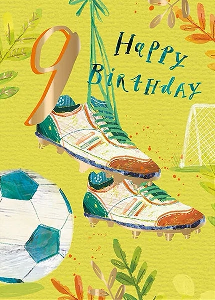 9th Soccer Birthday Card