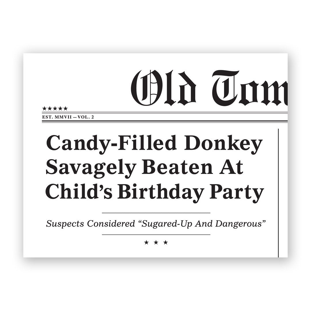Candy-Filled Donkey Birthday Card