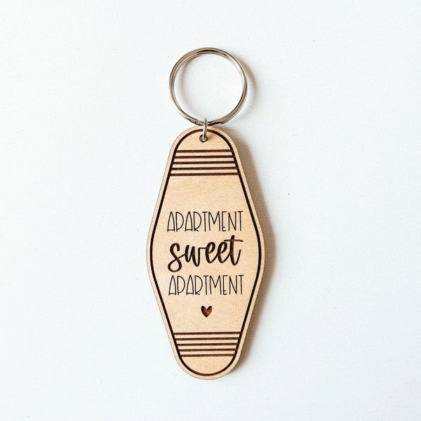 Apartment Sweet Apartment Wooden Keychain