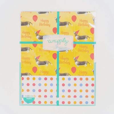 Wrappily Eco Gift Wrap | Basset Hound Balloon