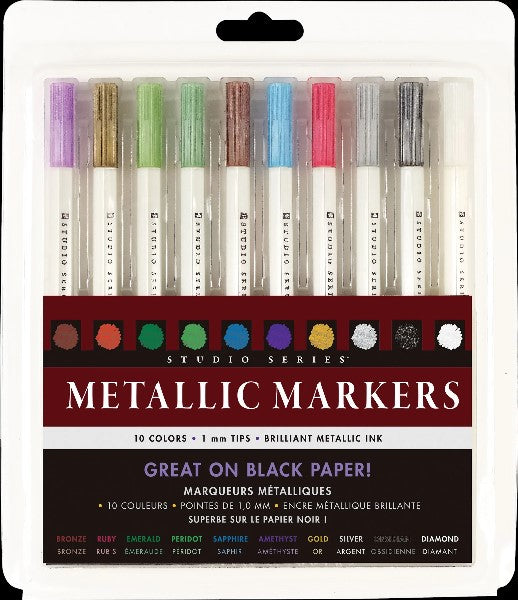 Brilliant Metallic Ink Markers Set of 10