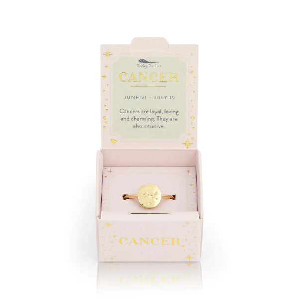 Lucky Feather Zodiac Signet Ring